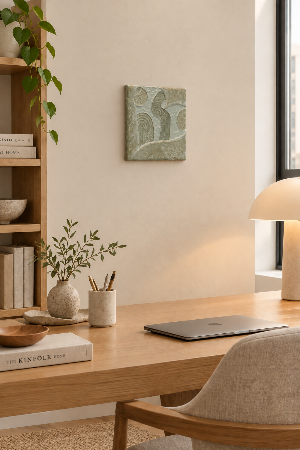 Bianco Terra CECO No. 03 square sculptural wall art featuring hand-molded white and nude matte and glossy resin textures.