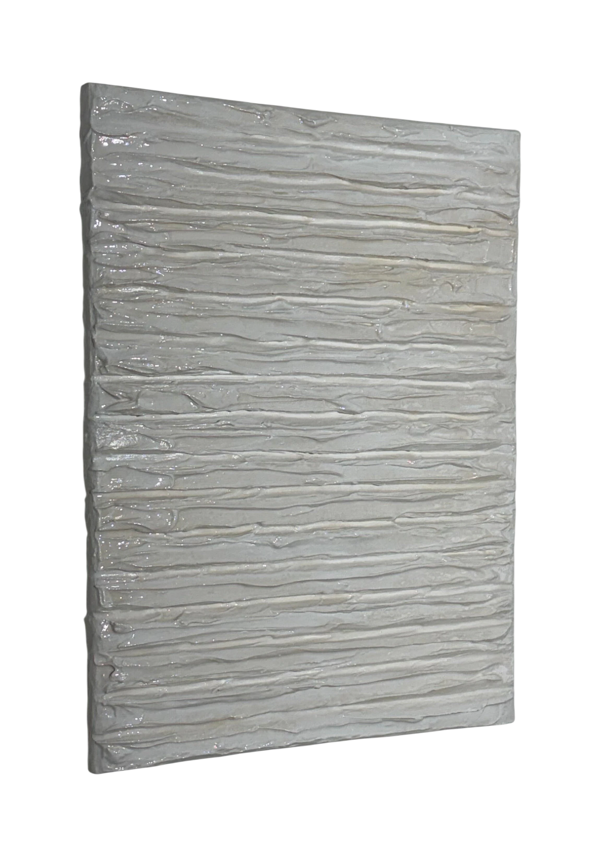 Bianco Terra CREMA INTONACO vertical canvas with sculptural horizontal ridges in a matte cream and alabaster finish.
