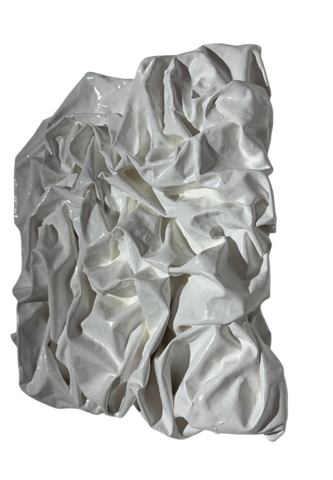 Bianco Terra PANNO No. 01 white corrugated textile wall art with deep plaster ridges and matte alabaster finish.